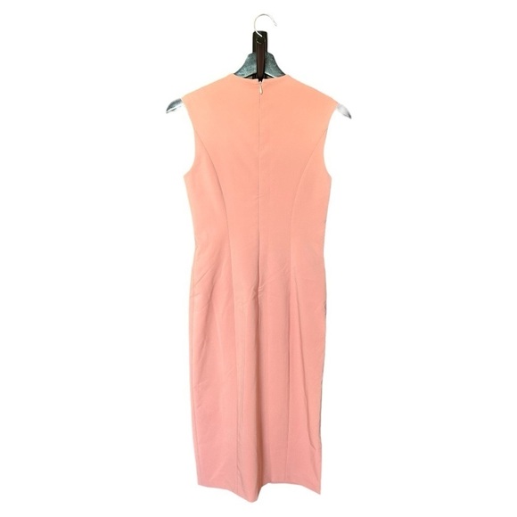 NWOT KAY UNGER Nel Asymmetric Neck Cocktail Midi Dress in Rosette - Picture 3 of 9